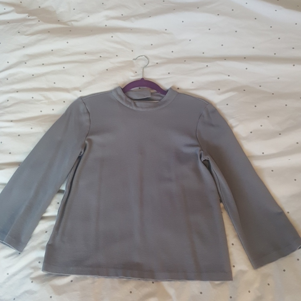 Ann Taylor Mock Turtleneck Front/ Snap V-Back